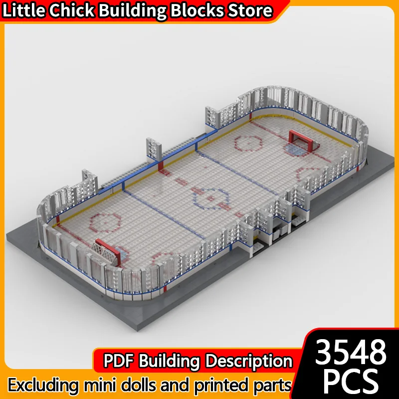 

Модель «Городская улица» (MOC) из строительных блоков: модульный хоккейный каток. Технологичный подарок для детей на праздники. Набор для сборки.