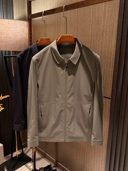 

Waterproof Windproof Men's Pure Color Versatile Flip Collar Jaet Outerwear Busin Gentleman Sle Polyester Nylon Cosi...