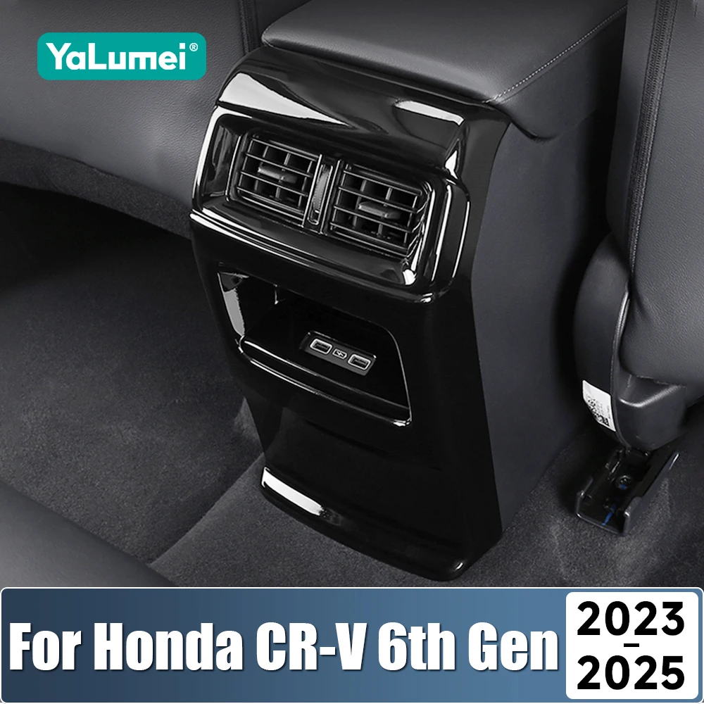 ABS Auto-Innenraum Hintere Armlehne Luftauslass-Verkleidung Anti-Kick-Schutzabdeckung Aufkleber für Honda CR-V CRV 6. Generation 2023 2024 2025 Hybrid