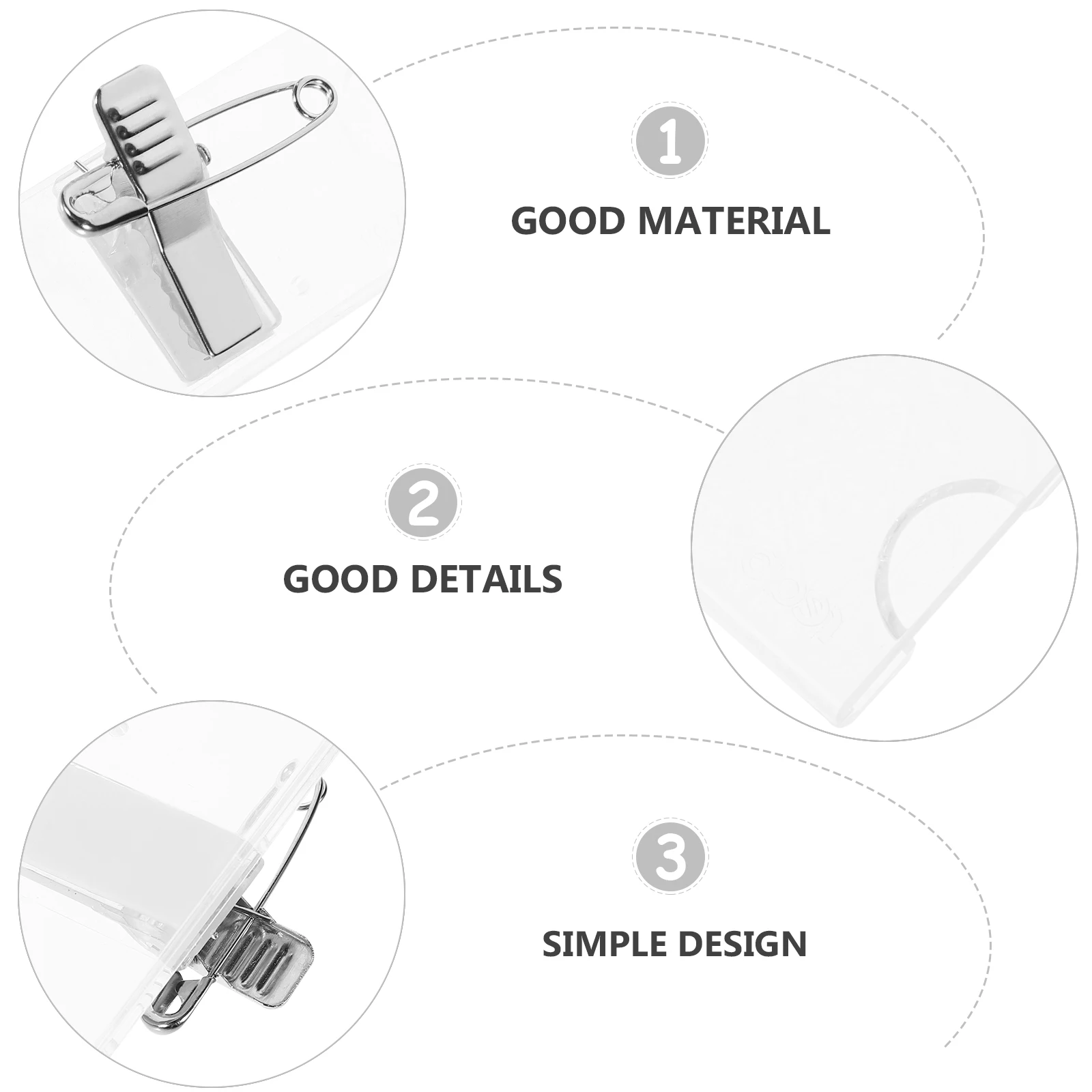 

10pcs Breastplate Pin Id Holders Acrylic Name Tag Badge Transparent Employee Protector Work Permit Iron Clip Badge