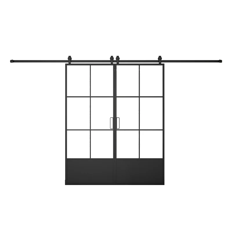 Retro sliding door aluminum partition retro  glass door sliding  bathroom balcony living room