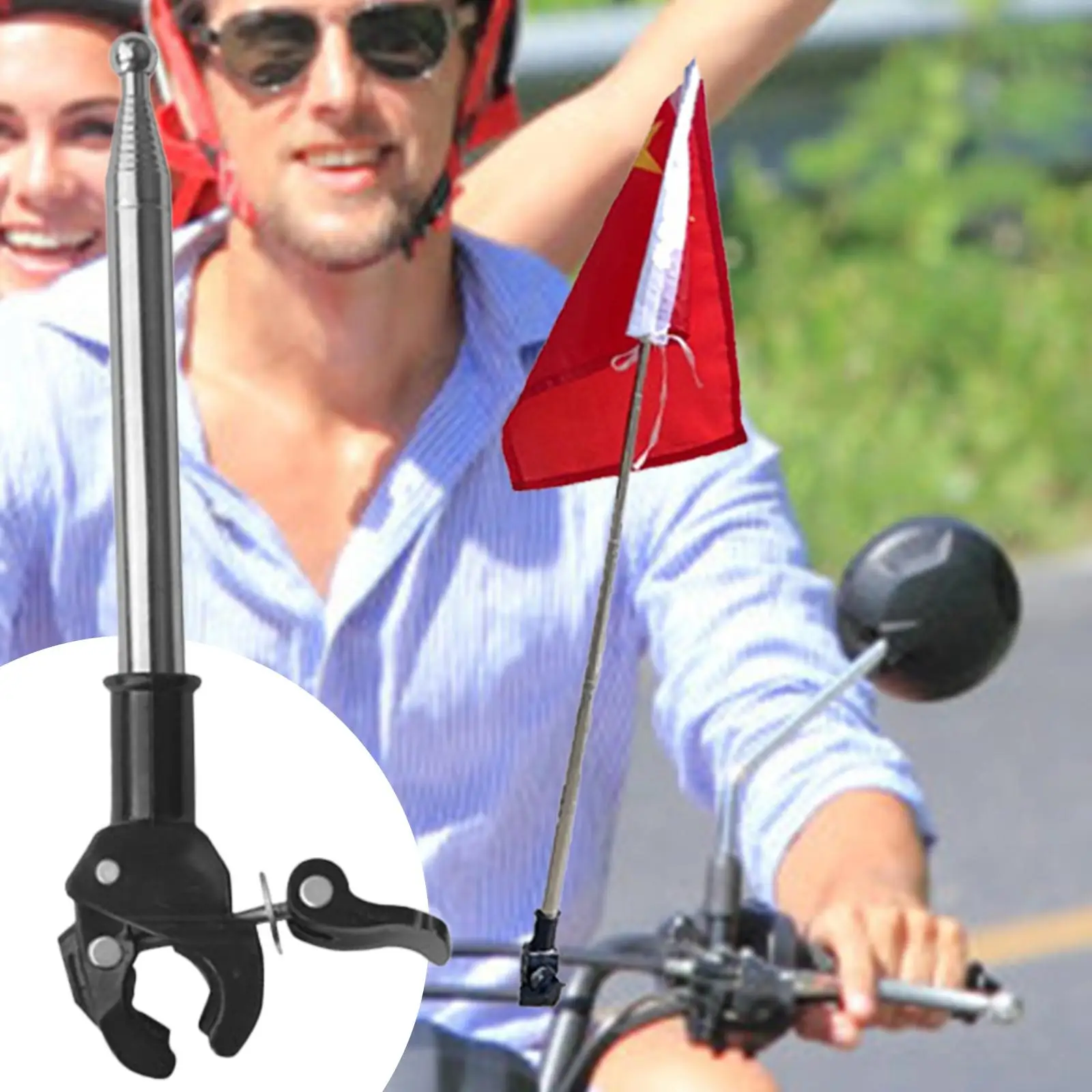Handlebar Mount Flag Pole Bracket, Universal Motorcycle Bicycle Flag Holder, Wear Resistant Fixed Rack for Cycling Outdoor