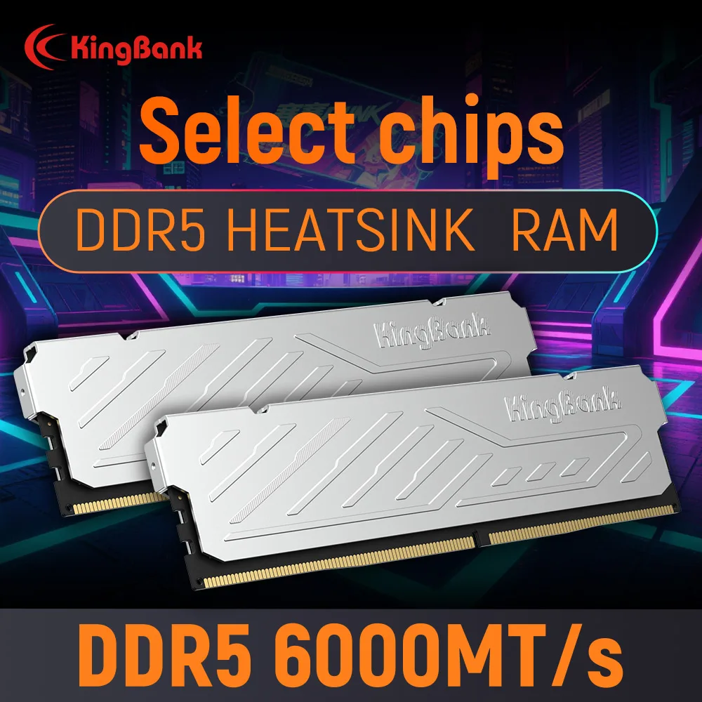KingBank KJXS DDR5 SILVER HEATSINK SERIES 16GB 1ram or 16GBx2