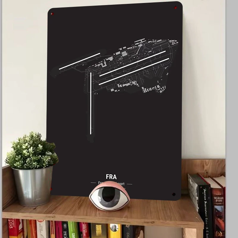 Frankfurt Airport High Precision Metal Wall Art Modern Aviation Decor Souvenir for Home Office