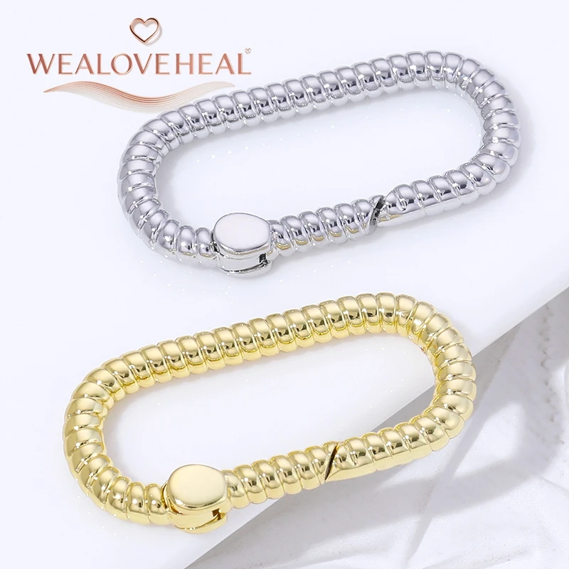 karabinerhaken,18K Vergoldeter Messing-Druckknopfverschluss, Vintage Ovaler Schlangenglied-Verbinder für Schmuckherstellung, DIY Halsketten- und Armbandzubehör – Detail 17