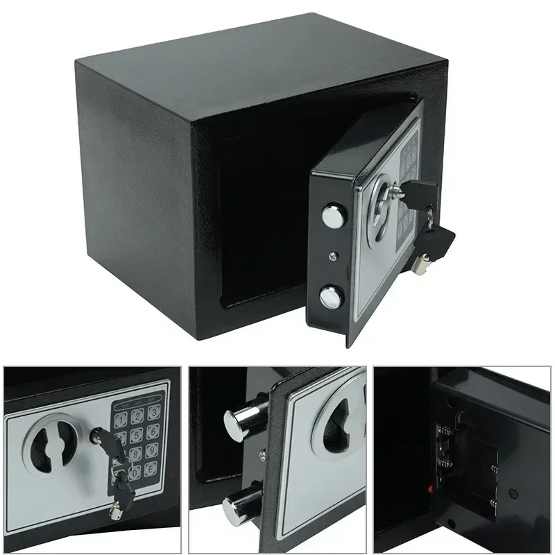 Digital Safe Box Mini Steel Safes Money Bank Small Household Password Key Safety Security Keep Cash Jewelry Document