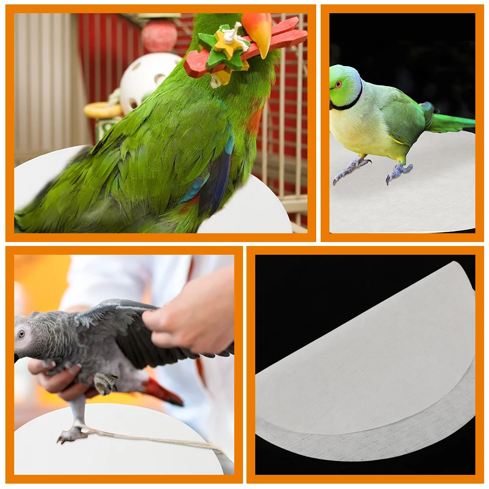 

100pcs Bird Cage Liner Absorbent Round Bottom Pad Diameter 32cm Pet Supply Thick Smooth Water Disposable Urine Mats Simplify