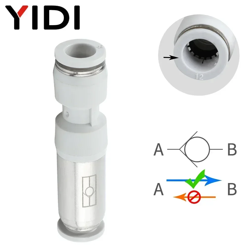 1/5/10 pz connessione pneumatica valvola di ritegno tubo dell'aria tubo di Non ritorno raccordo rapido raccordi 1/2 1/8 6mm 8mm 10mm 12mm