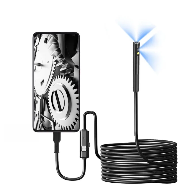 

Эндоскопическая камера HD 1920P с 8 регулируемыми светодиодами — бороскоп с двумя объективами, водонепроницаемый инструмент для осмотра IP67, яркий L