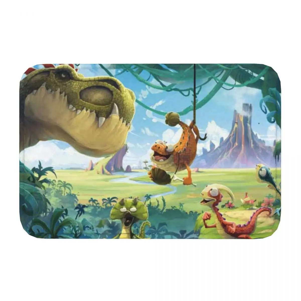 Secret Base Non-slip Doormat Bath MatDenver the Last Dinosaur Jeremy Cartoons Floor Carpet Entrance Door Rug Indoor Decorative