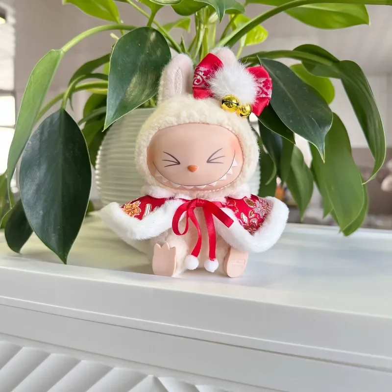 17 ซม.มินิตุ๊กตาเสื้อผ้าชุดอุปกรณ์เสริมสําหรับ Labubu V1 V2 คริสต์มาส Cookie Man เสื้อกันหนาวหมวกเสื้อผ้าใหม่ปีของขวัญ