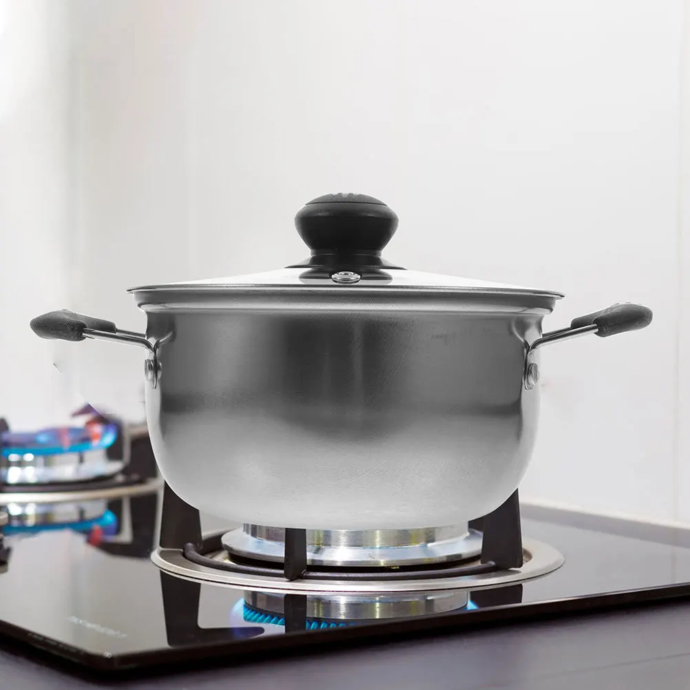 

Stainless Steel Soup Pot Double Handles Kitchen Cookware For Milk Eggs Soup Cooking Dishwasher Safe Stockpot