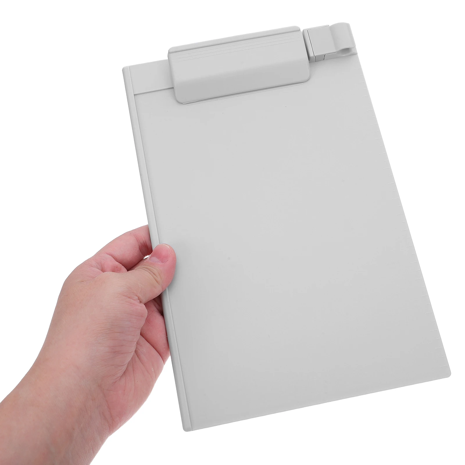 

Plastic A5 Clipboard Profile Clip Hardboard Paper Holder Writing Folders for School Classrooms Office (Grey)