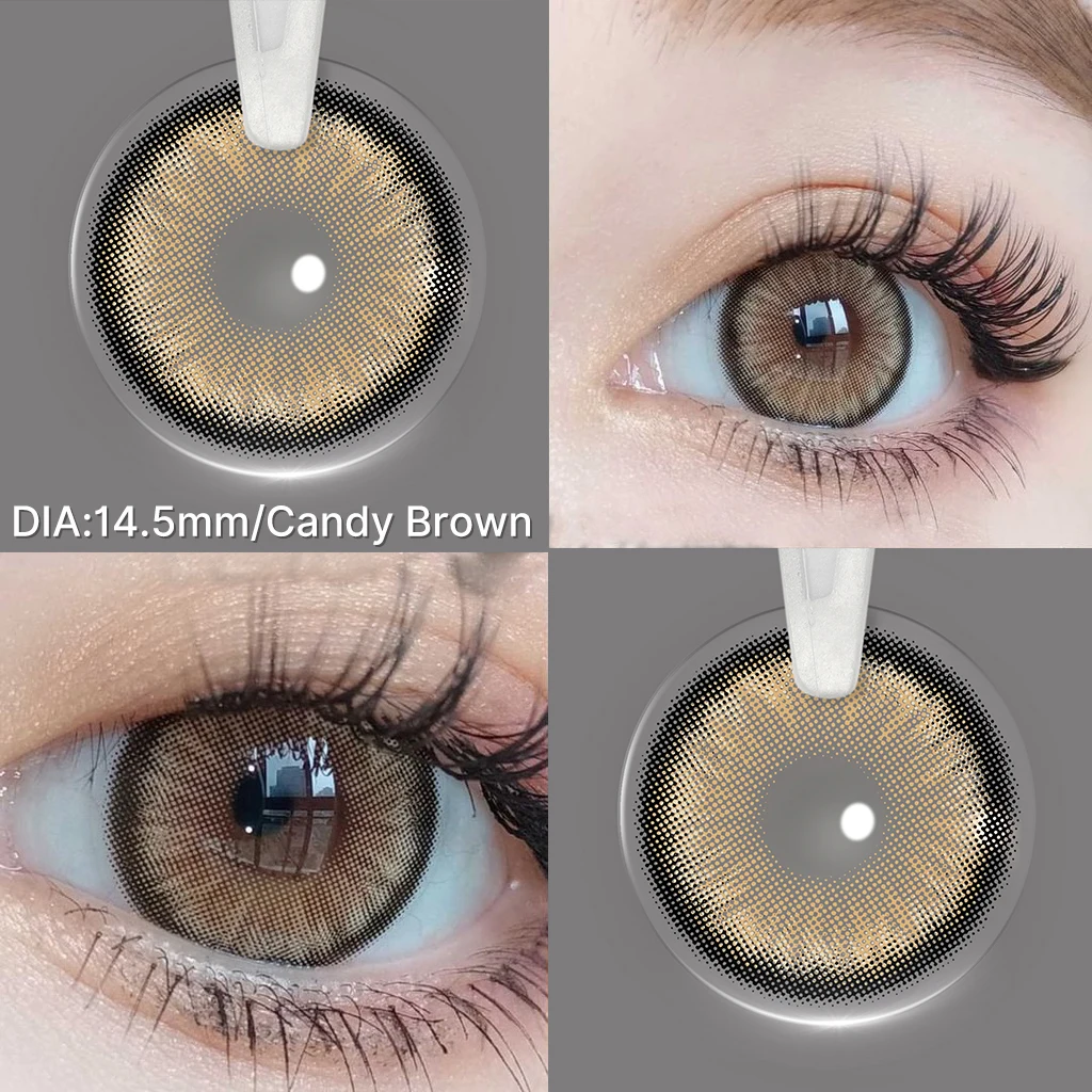 Color Contact Lenses For Eyes 1 Pair Yearly Diamond Eye Colored Contact Lens Beauty Pupils Cosmetic Color Lens With Lenses Case