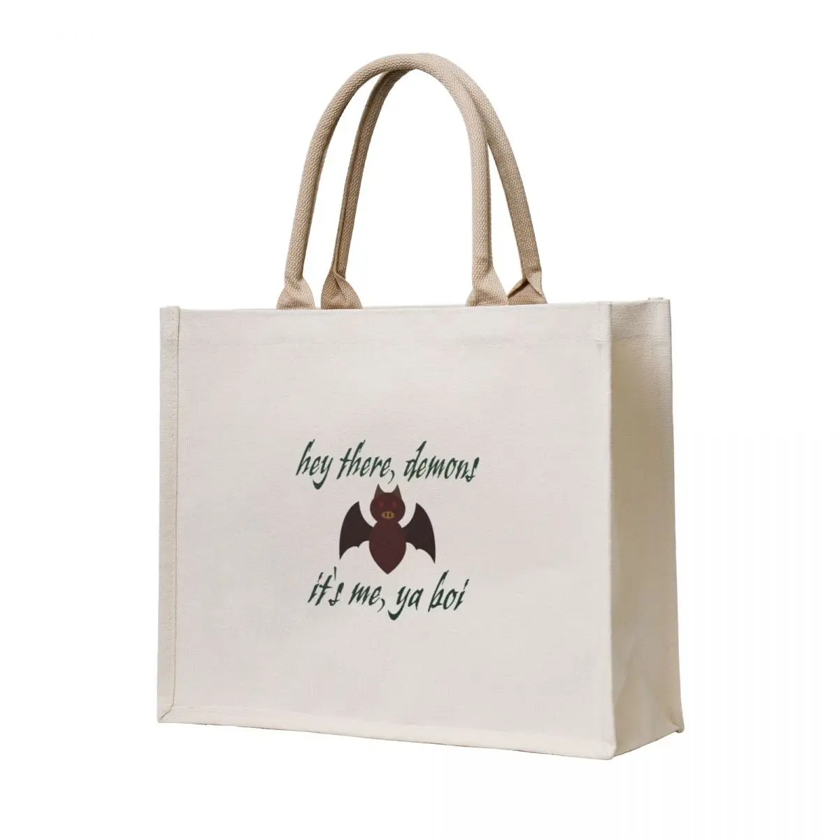 

buzzfeed unsolved hey there , demons. it's me, ya boi Tote Bag eco bag folding shopper bag woman tote screen