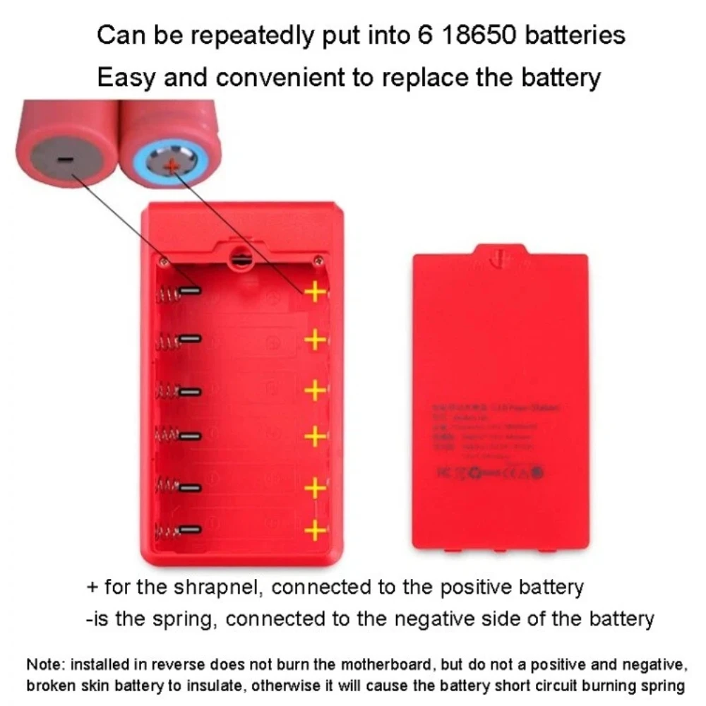 6*18650 Batterie Powerbank Case 22.5W Uscita Protocolli di Ricarica Multipli Rimovibile Power Set Battery Holder Battery Planner view 4