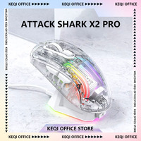Attack Shark X2 Pro Gaming Mouse 3Mode Wireless Bluetooth Magnetic Charging Mouse RGB Lights Transparent Battery Indicator Mice