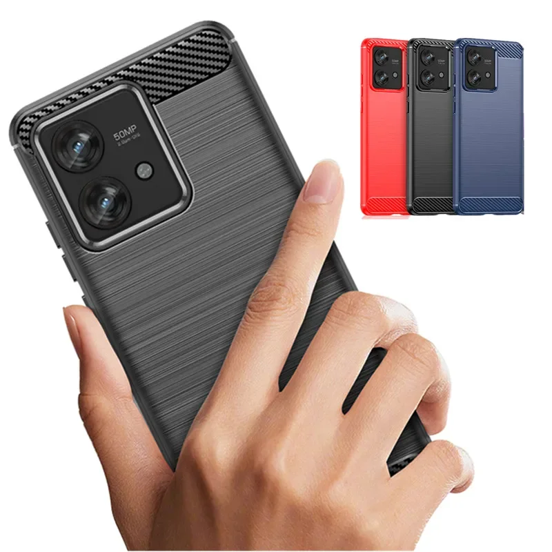 Etui z włókna węglowego TPU dla Motorola Edge 40 Neo Moto Edge 50 Pro Fusion Ultra Protective Cover Shockproof Funda Coque