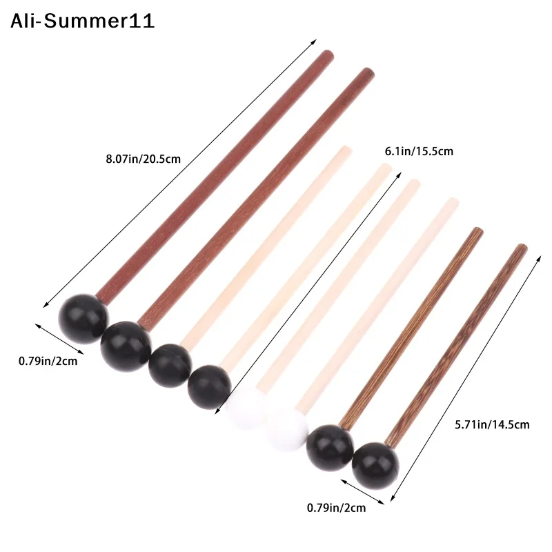 【Wq0】2Pcs/Set Silicone Wooden Drum Hammer Tongue Drum Mallet for Children's Drumstick Percussion Musical Instrument Part