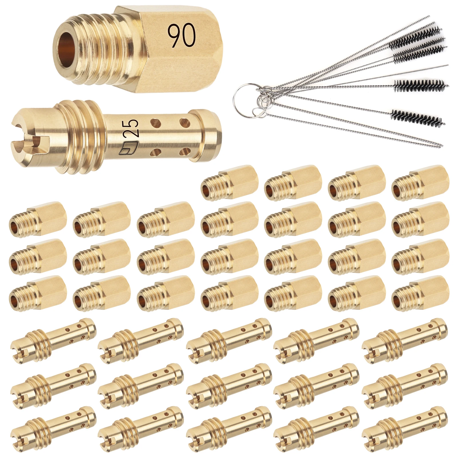 40 Pcs Motorcycle Carburetor Kit Main Jets Slow Jets Set Fit for Mikuni VM22 210 VM4 042 VM TM Series Injector Nozzle