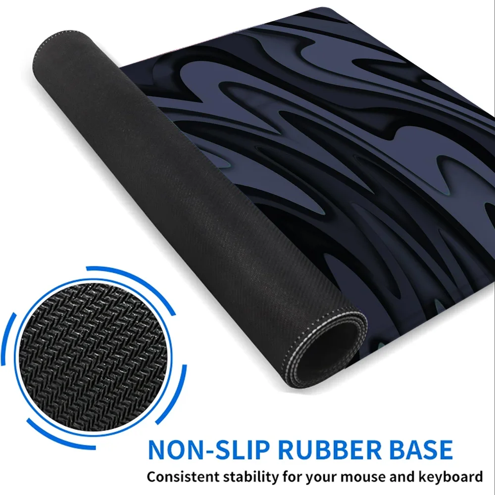 Abstract Design Mouse Pad Large Gaming Desk Mat Desk Accessories Keyboard Pad With Non-Slip Rubber Base Stitched Edge Deskpad