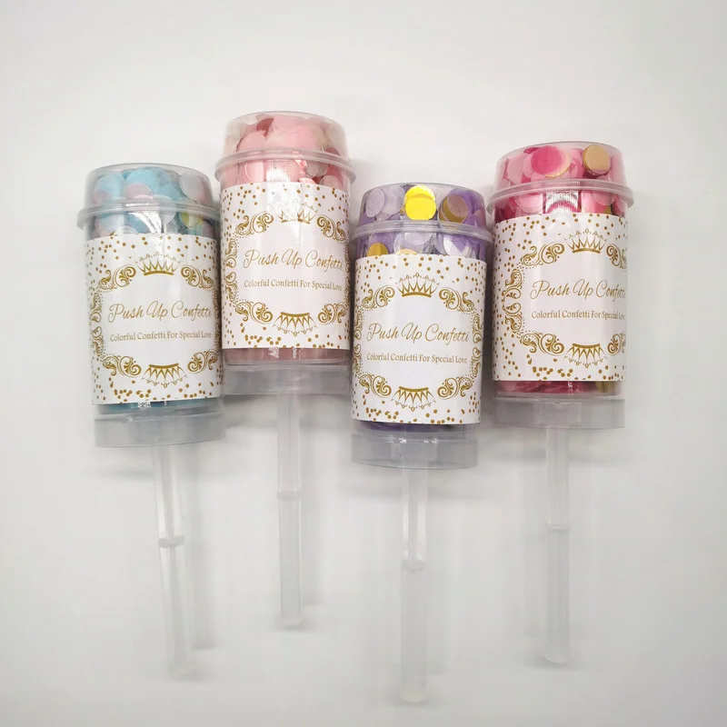 Rich colors Push Pop Confetti Poppers Cannons for Baby Shower Event Party Supplies Wedding Birthday Party Decoration