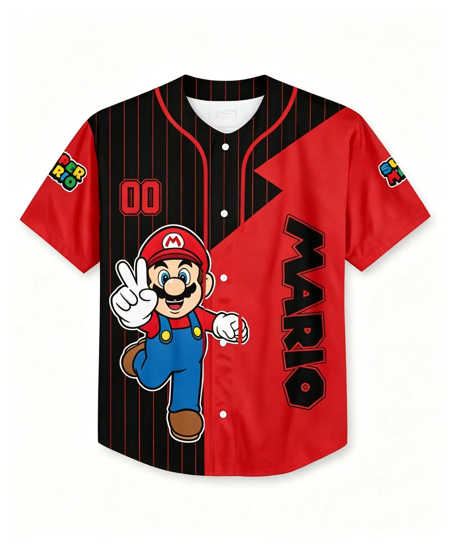 Men's Cartoon Anime Printed Crew Neck Short Sleeve Cardigan Baseball Uniform Casual Fashion Sports Jersey T-Shirt view 5