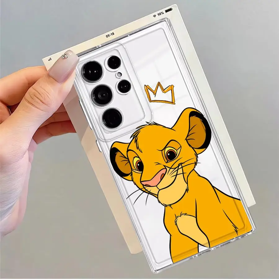 Disney Re Leone Custodia Cool per Samsung Galaxy Note 20 Ultra 10 S24 S25 Edge S20 Plus S22 FE S23 Ultra S21 Cover Trasparente