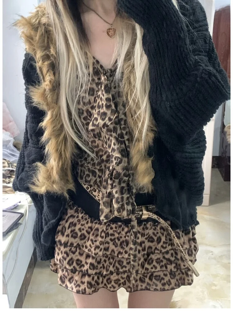 Pure Desire Sle Top con stampa leopardata ter Ne Svel con gonna torta ortod Hot Girl Summer New Arrival Faion Set