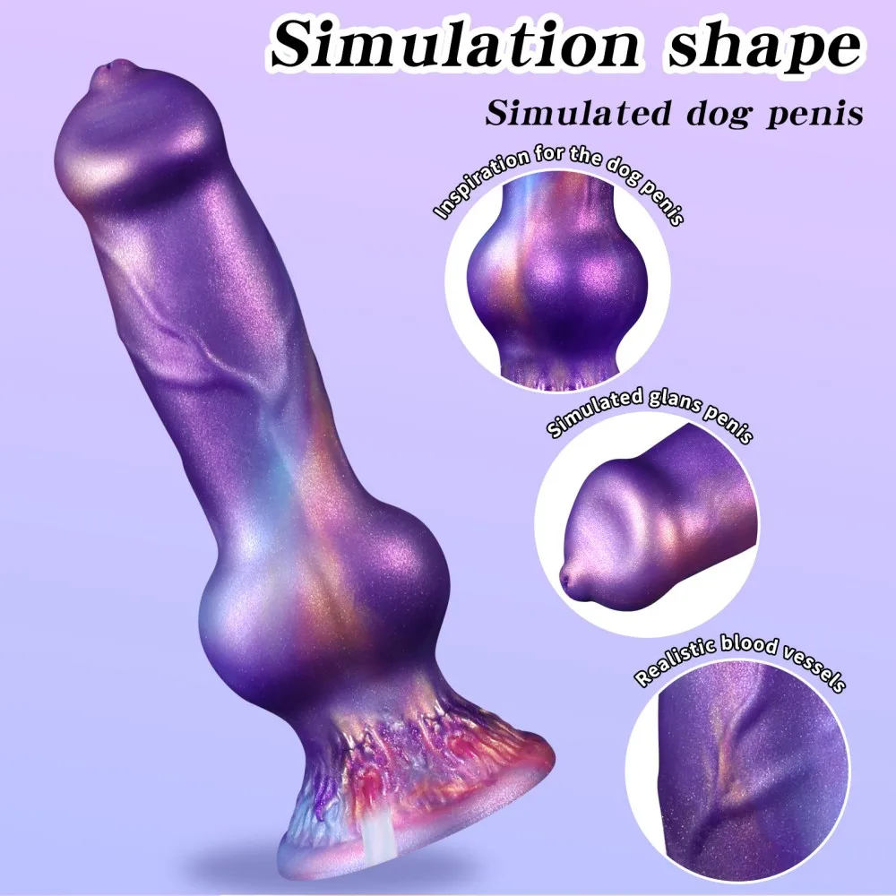 Realistic Dog Penis Squirting Dildo Anal Plug Knot Suction Cup Enema Ball Waterproof Silicone Fantasy Adult Toy for Men and Wome view 6