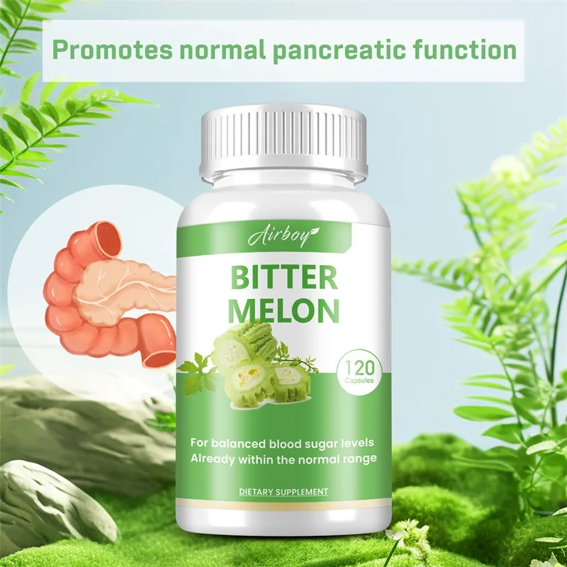 

Bitter Melon Capsules - Weight Management, Fat Burning, Balances Blood Sugar, Boosts Metabolism, Digestion and Heart Health