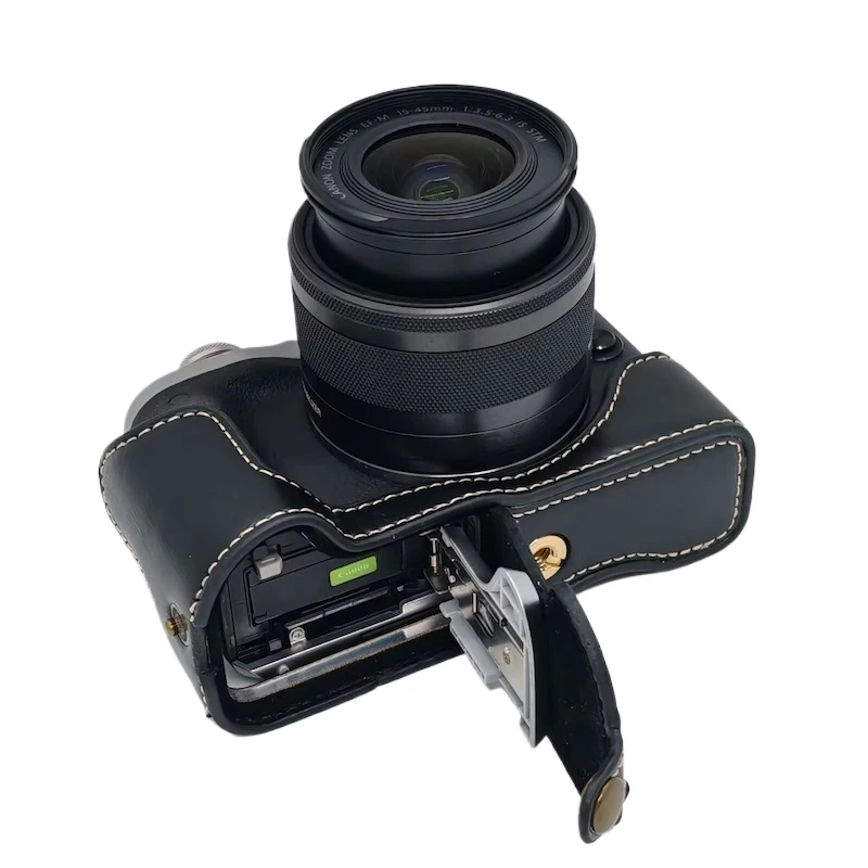 PU Leather Protective Half Body Cover For Canon EOS M6 EOSM6 Camera Half Case
