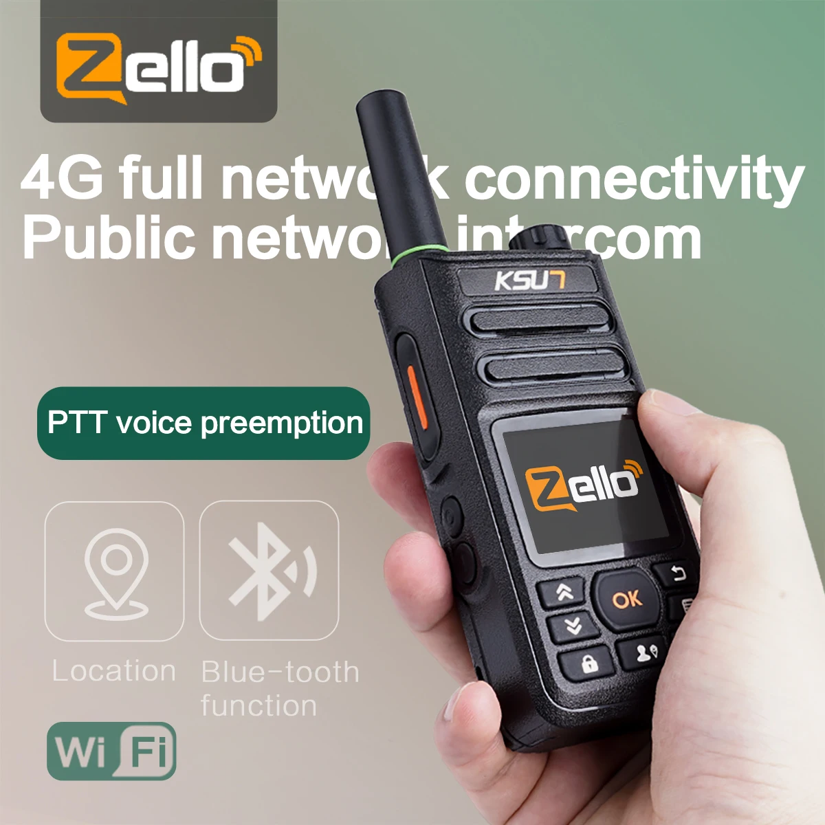 

KSUN рация дальнего действия 100 миль PTT Zello рация 4g POC Sim-карта Wi-Fi сеть сотовый телефон Радио