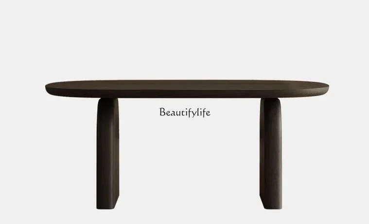 

Ls51Wabi Sabi Wind Dining Table And Chair Combination Household High-end Oval Restaurant Italian Designer Dining Table