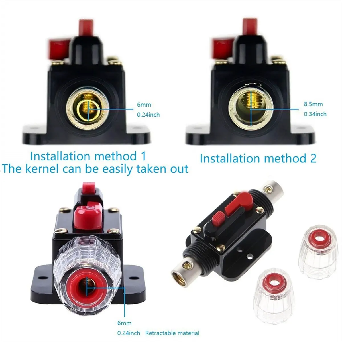 Car Audio 100 Amp Resettable Fuse Circuit Breaker Car Protect for Audio System Fuse for Car Audio Amps Protection Fuse