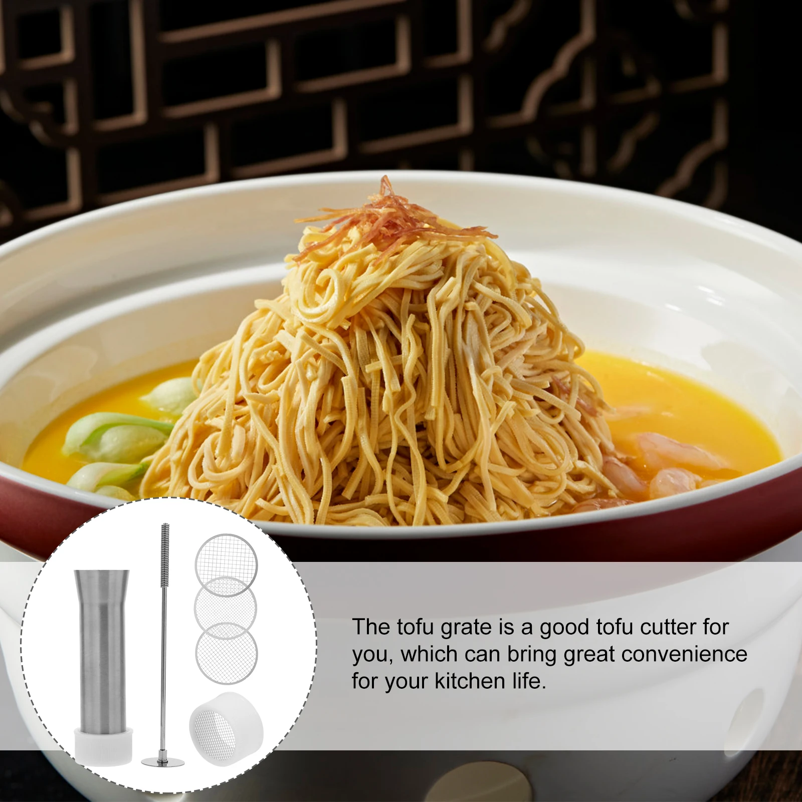 

1Set Tofu Cutter Stainless Steel Multi-Blade Grater Kitchen Tofu Press Tool Shredding Mold Convenient Multi-Use Grater