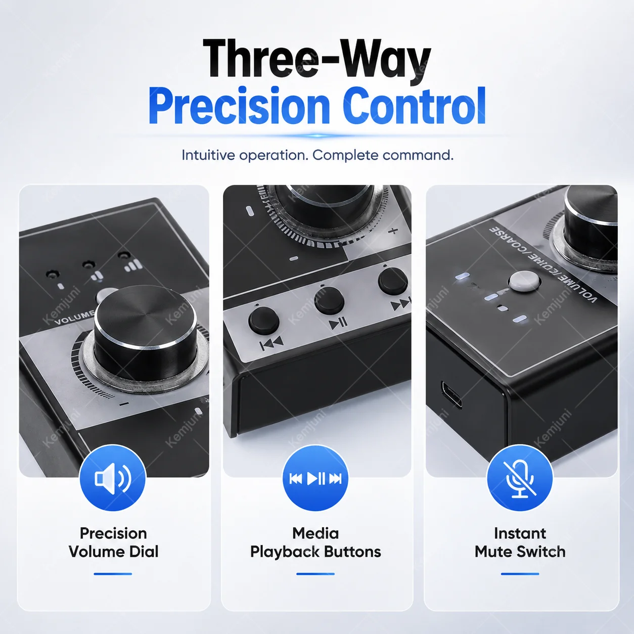 Computer Volume Control Multimedia USB Volume Adjustment Song Switching One Click Mute One Click Play KT2 view 2