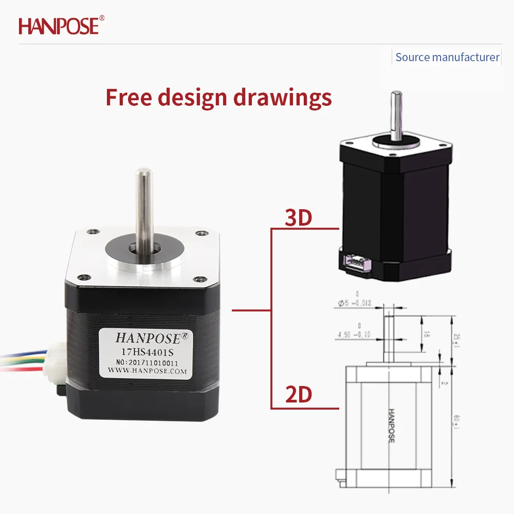 NEMA17 3PCS 17HS4401S Stepper Motor 2.3V 1.5A Two-Phase Four Wire 3D Printing Accessories Motor Manufacturer Direct Sales