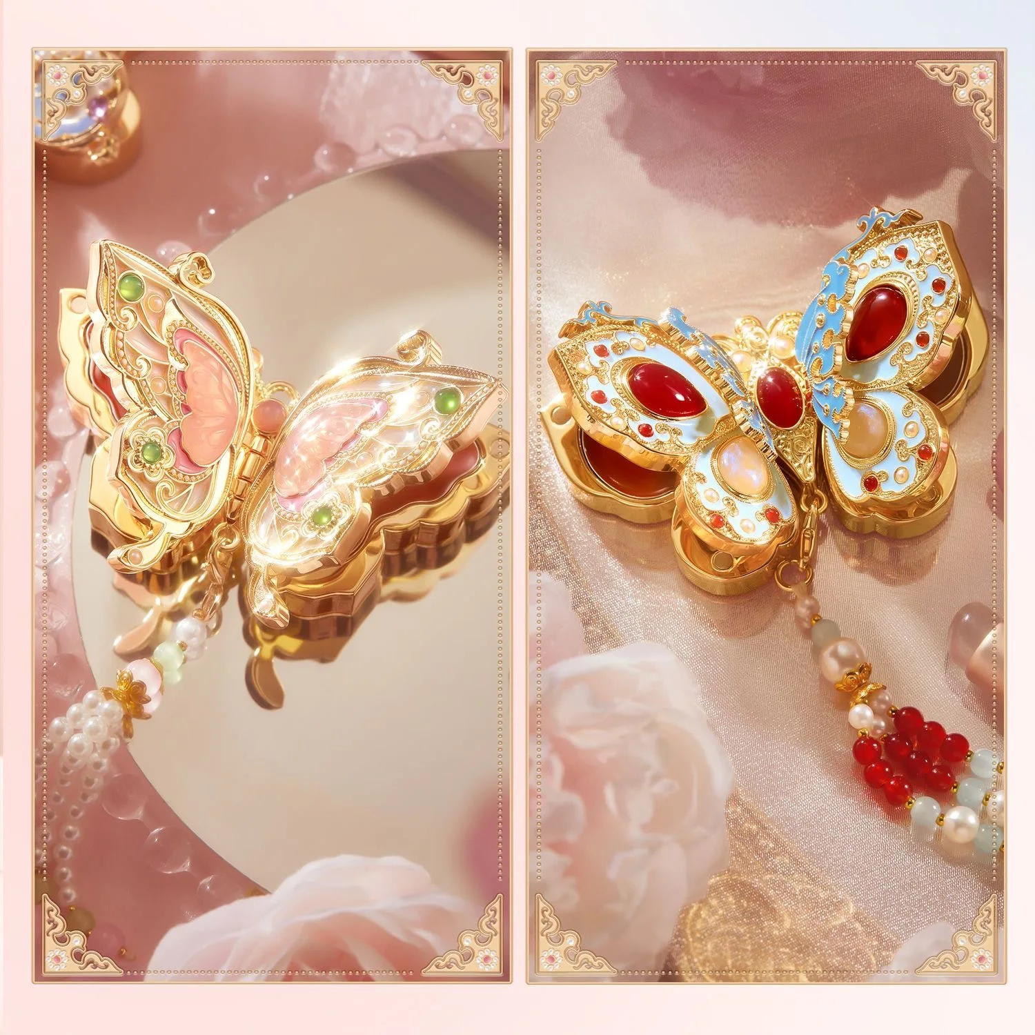 Makeup Jewel Butterfly 2-in-1 Lip & Cheek Cream – Sheer Tinted Blush & Lip Balm, Buildable Natural Flush, Perfect Gift