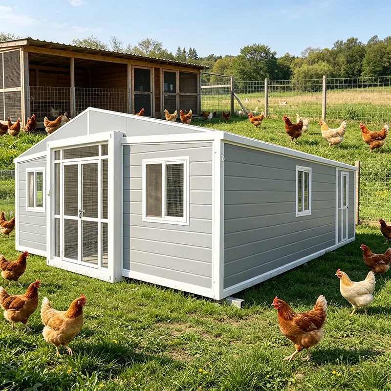 Foldable 20ft Expandable Container House Farm Gate Guard Room Fireproof Portable Cabin For Farm Entrance Security Management