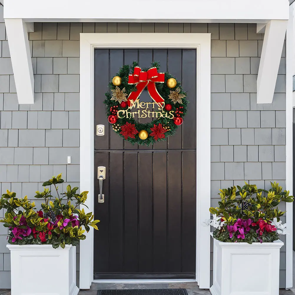 

1Set Christmas Wreath with LED Lights Classic Door Hanging Garland Festive Decor for Living Room Bedroom Window Wall