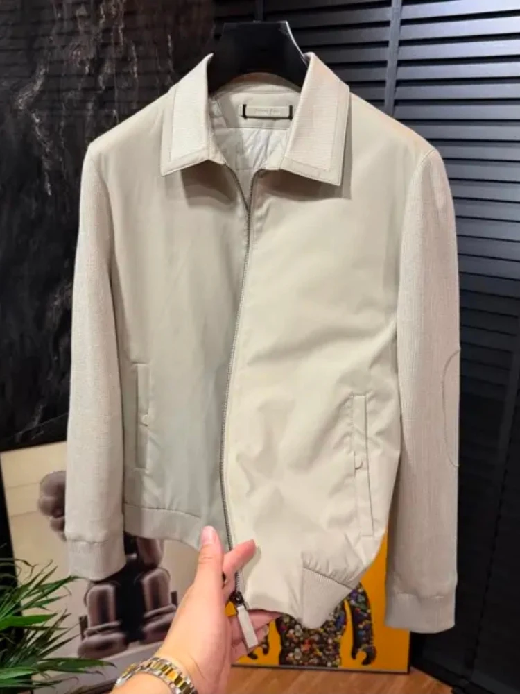 

Мужская куртка с отложным воротником на осень-зиму: новая коллекция, высокое качество, модный универсальный стиль, повседневный и деловой образ, европейские товары, Haome