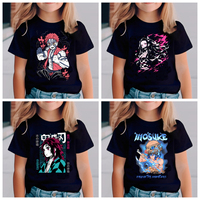 Demon Slayer T-shirts for Children Anime Cartoon Short Sleeved Shirt Boys Girls Summer Kimetsu No Yaiba Top Kids Clothes Gifts