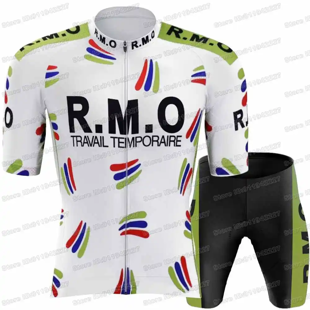 2025 ريترو فريق RMO الدراجات جيرسي مجموعة الرجال خمر الدراجات الملابس الصيف الكلاسيكية الطريق دراجة قمصان دعوى دراجة مريلة السراويل