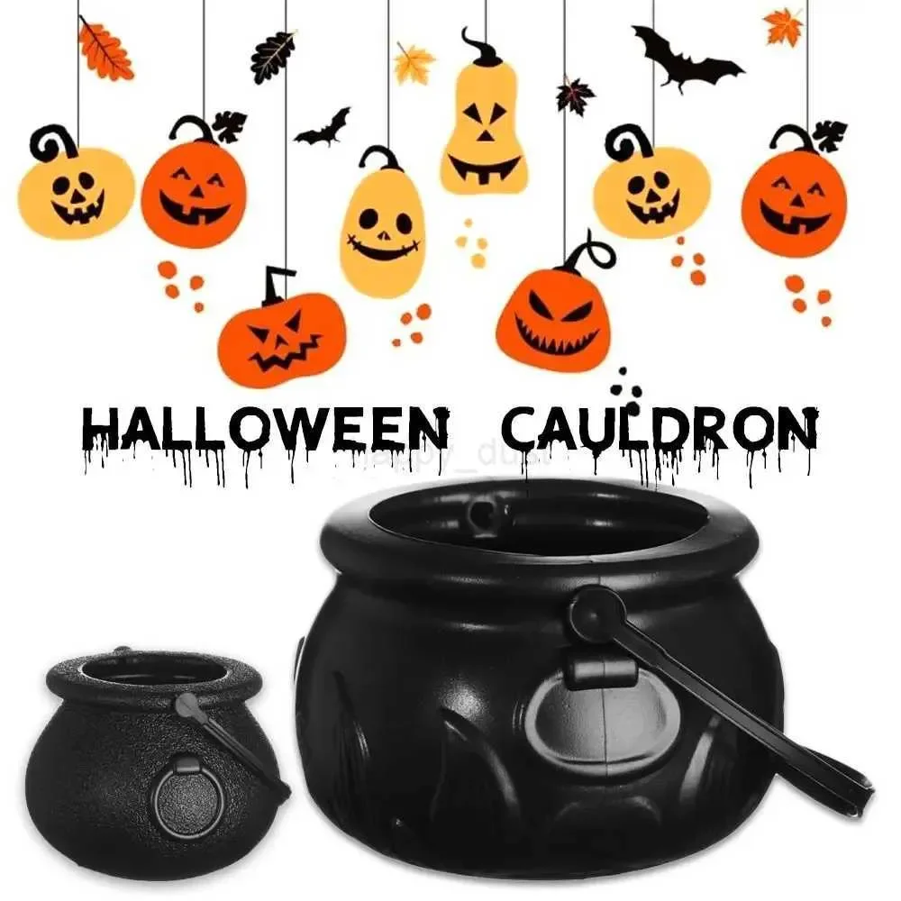 

Halloween Mini Plastic Candy Bucket Pot Witch Skeleton Cauldron Holder Jar Trick Or Treat Halloween Party Decor Props Kids Toy
