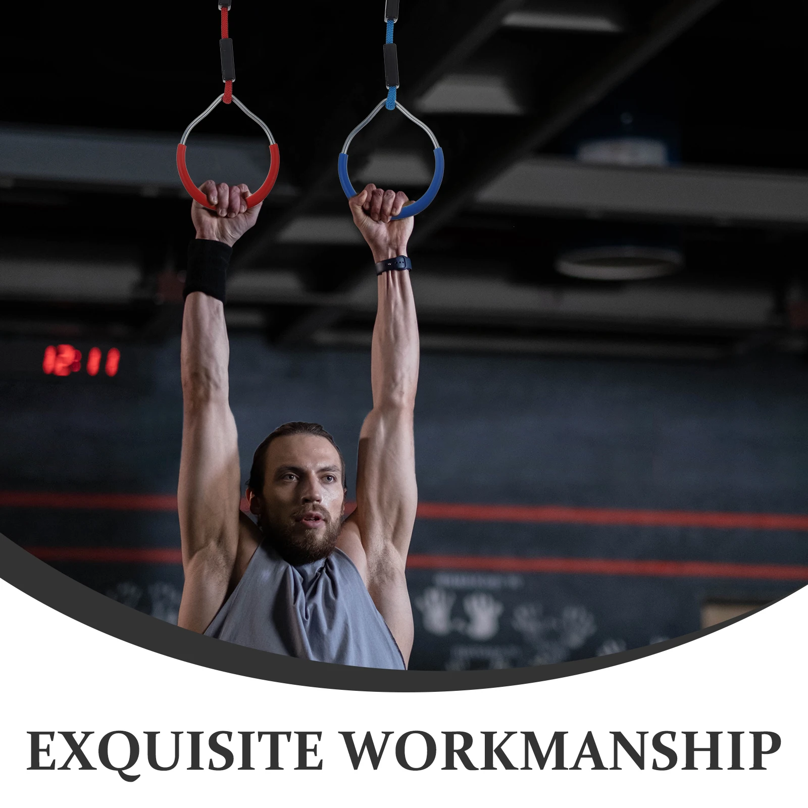 

2Pcs Colorful Fitness Hanging Handles Strong Durable Iron ABS Polyester Pull Up Exercise Rings Gymnastics Training Bodybuilding