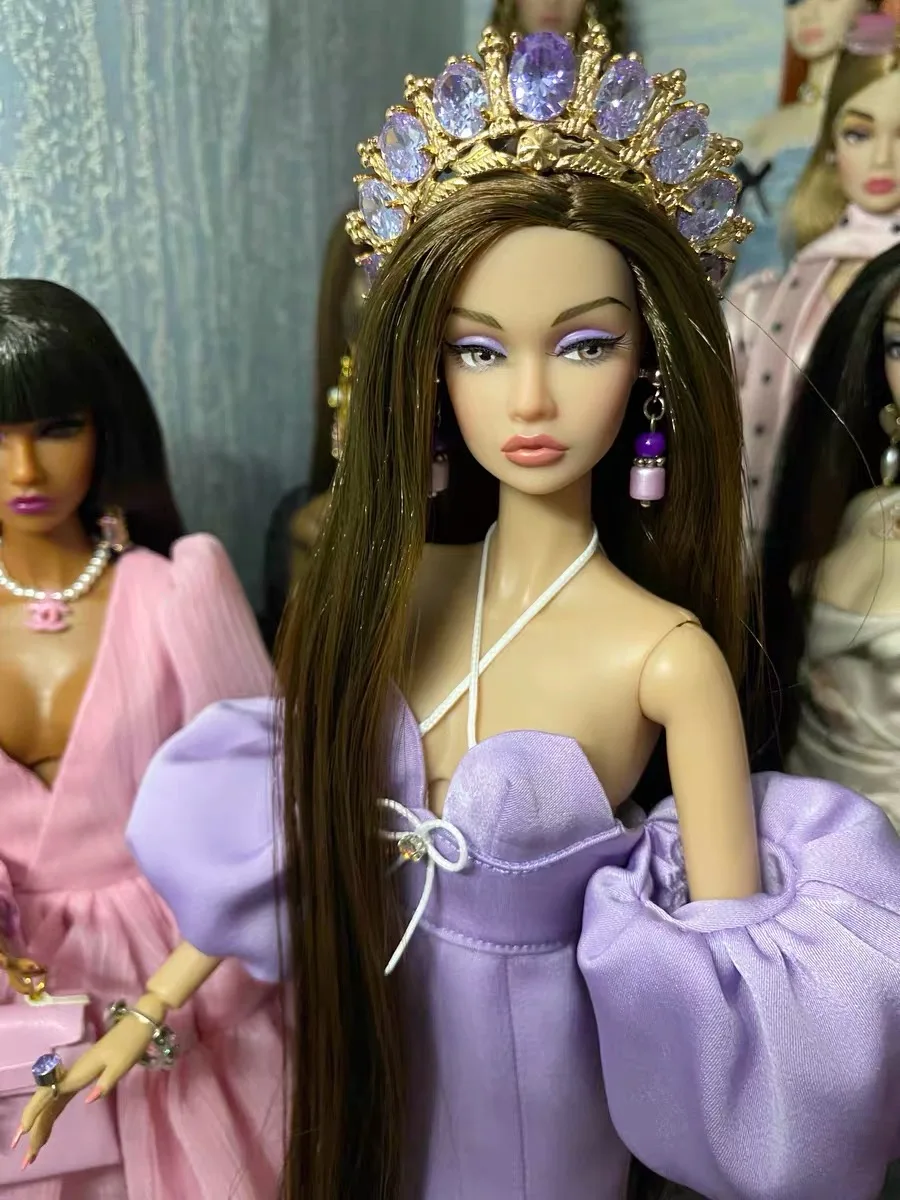 Accesorios de joyería para muñeca de supermodelo de 30cm, diseño Original BJD 1/6, diamantes brillantes de lujo, fiesta de cena, vestido de muñeca de princesa