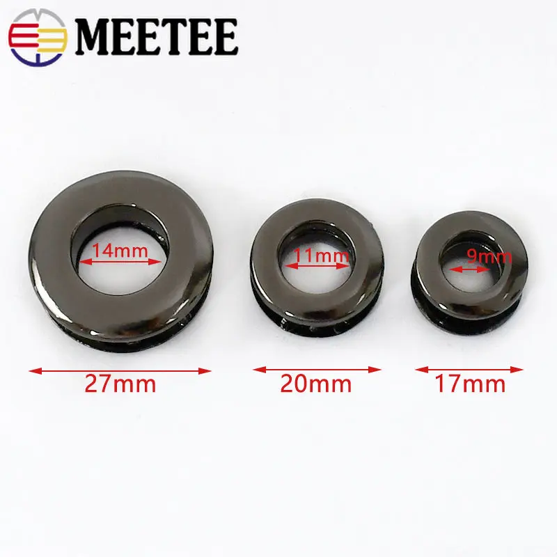 5/10Pcs 9/11/14mm Metal Eyelets Buckle for Bag Chain Perforated Clasp O Ring Screw Eyelet Hook Grommet Stoma Class Accessories