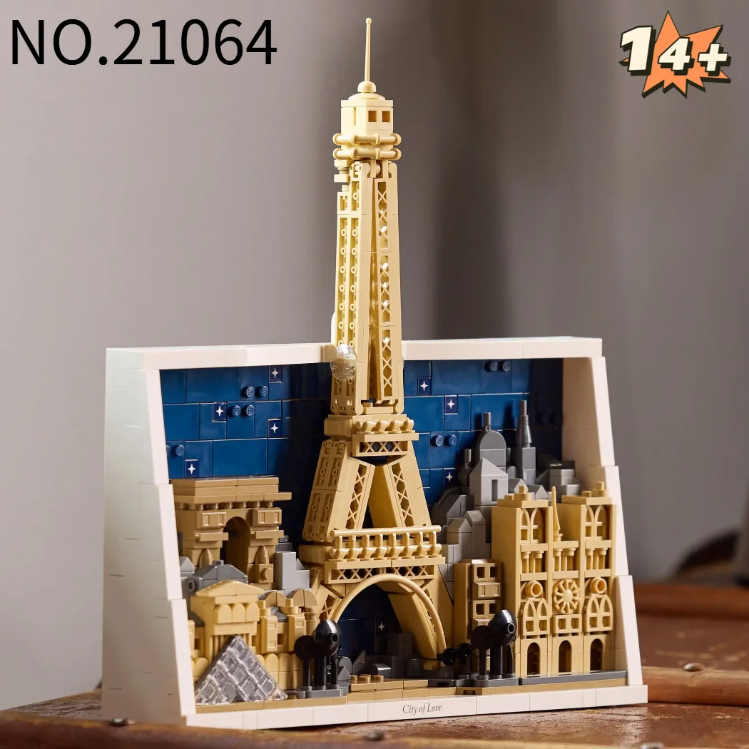 

Новинка 2026 года: Архитектурный сувенир «Париж, Город любви», 958 деталей, модель-конструктор 21064, игрушка для декора дома, подарок на день рождения