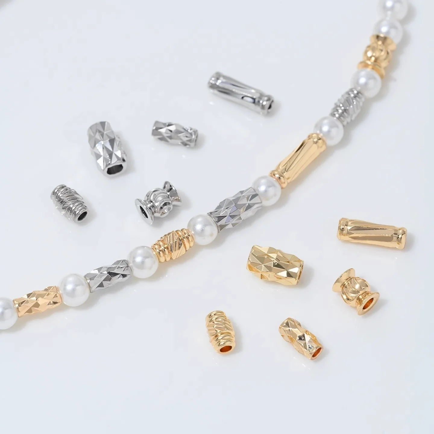 

5 Pieces Threaded Straight Tube Lantern Spacer Beads DIY Beaded Bracelet Necklace Accessories Jewelry Making Material Wholesale